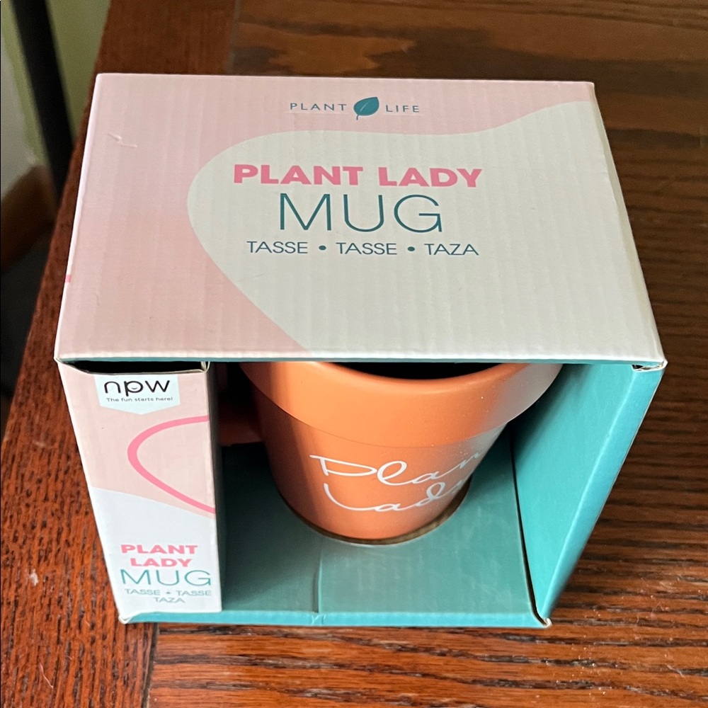 NEW in box: "Plant Lady" (flower pot clay pottery look) coffee tea mug - Picture 3 of 5